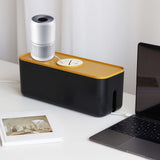 Maxbell Power Strip Box Desktop with Holes Cord Box Hider for Home Adapters USB Hubs Black