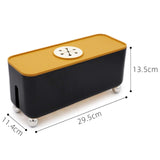 Maxbell Power Strip Box Desktop with Holes Cord Box Hider for Home Adapters USB Hubs Black