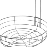 Maxbell Fruit Basket with Banana Hanger Iron 2 Tier for Kitchen Counter Dining Table Silver
