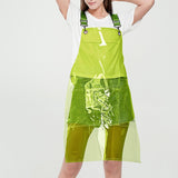Maxbell Transparent Apron Gardening Durable Chef Apron Nordic DIY Occasion TPU Apron green