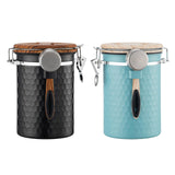 Maxbell Storage Jar with Lid Tea Leaves Storage Can for Restaurant Home Coffee Beans Blue