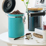 Maxbell Storage Jar with Lid Tea Leaves Storage Can for Restaurant Home Coffee Beans Blue
