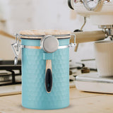 Maxbell Storage Jar with Lid Tea Leaves Storage Can for Restaurant Home Coffee Beans Blue