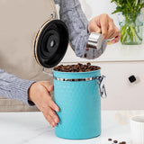 Maxbell Storage Jar with Lid Tea Leaves Storage Can for Restaurant Home Coffee Beans Blue