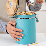 Maxbell Storage Jar with Lid Tea Leaves Storage Can for Restaurant Home Coffee Beans Blue