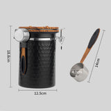 Maxbell Storage Jar with Lid Tea Leaves Storage Can for Restaurant Home Coffee Beans Black