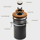 Maxbell Storage Jar with Lid Tea Leaves Storage Can for Restaurant Home Coffee Beans Black