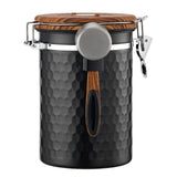 Maxbell Storage Jar with Lid Tea Leaves Storage Can for Restaurant Home Coffee Beans Black