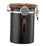 Maxbell Storage Jar with Lid Tea Leaves Storage Can for Restaurant Home Coffee Beans Black