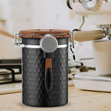 Maxbell Storage Jar with Lid Tea Leaves Storage Can for Restaurant Home Coffee Beans Black
