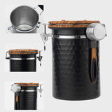 Maxbell Storage Jar with Lid Tea Leaves Storage Can for Restaurant Home Coffee Beans Black