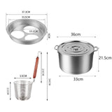 Maxbell Spaghetti Strainer Insert Set Fine Sieve Deep Fry Basket for Noodles Cooking 3 holes set