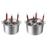 Maxbell Spaghetti Strainer Insert Set Fine Sieve Deep Fry Basket for Noodles Cooking 3 holes set