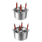 Maxbell Spaghetti Strainer Insert Set Fine Sieve Deep Fry Basket for Noodles Cooking 3 holes set