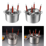 Maxbell Spaghetti Strainer Insert Set Fine Sieve Deep Fry Basket for Noodles Cooking 3 holes set