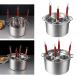 Maxbell Spaghetti Strainer Insert Set Fine Sieve Deep Fry Basket for Noodles Cooking 3 holes set