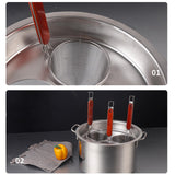 Maxbell Spaghetti Strainer Insert Set Fine Sieve Deep Fry Basket for Noodles Cooking 3 holes set