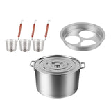 Maxbell Spaghetti Strainer Insert Set Fine Sieve Deep Fry Basket for Noodles Cooking 3 holes set