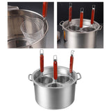 Maxbell Spaghetti Strainer Insert Set Fine Sieve Deep Fry Basket for Noodles Cooking 3 holes set