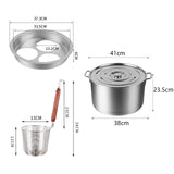 Maxbell Spaghetti Strainer Insert Set Fine Sieve Deep Fry Basket for Noodles Cooking 4 holes set