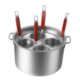 Maxbell Spaghetti Strainer Insert Set Fine Sieve Deep Fry Basket for Noodles Cooking 4 holes set