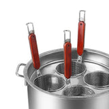 Maxbell Spaghetti Strainer Insert Set Fine Sieve Deep Fry Basket for Noodles Cooking 4 holes set