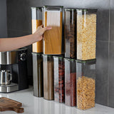 Maxbell Spaghetti Container Pasta Storage Container Airtight for Pasta Beans Cereals Grey