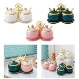 Maxbell 3Pcs Ceramic Spice Jars Condiment Jars for Restaurants Sugar Kitchen Counter White