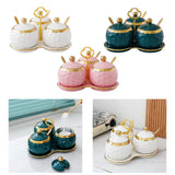 Maxbell 3Pcs Ceramic Spice Jars Condiment Jars for Restaurants Sugar Kitchen Counter White