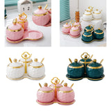 Maxbell 3Pcs Ceramic Spice Jars Condiment Jars for Restaurants Sugar Kitchen Counter White