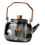 Maxbell Glass Teapot Kettle 1L Heat Resistant with Removable Infuser for Hiking Home