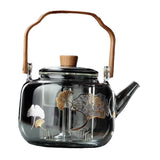 Maxbell Glass Teapot Kettle 1L Heat Resistant with Removable Infuser for Hiking Home