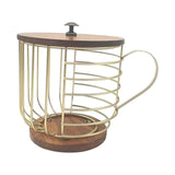 Maxbell Coffee Pod Holder Iron Coffee Capsule Storage Basket for Cafes Counter Hotel gold