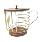 Maxbell Coffee Pod Holder Iron Coffee Capsule Storage Basket for Cafes Counter Hotel gold