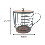 Maxbell Coffee Pod Holder Iron Coffee Capsule Storage Basket for Cafes Counter Hotel black