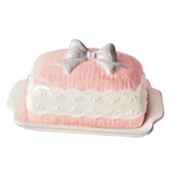 Maxbell Ceramic Butter Dish Sturdy Large Capacity Butter Plate for Fridge Bar Buffet