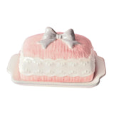 Maxbell Ceramic Butter Dish Sturdy Large Capacity Butter Plate for Fridge Bar Buffet