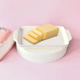 Maxbell Ceramic Butter Dish Sturdy Large Capacity Butter Plate for Fridge Bar Buffet