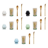 Maxbell Japanese Matcha Set Japanese Tea Utensils Traditional Gifts Matcha Whisk Set white