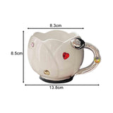 Maxbell Ceramic Tulip Cup Novelty Thickened Coffee Cups for Birthday Gift Juice Home white