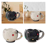 Maxbell Ceramic Tulip Cup Novelty Thickened Coffee Cups for Birthday Gift Juice Home white