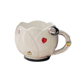 Maxbell Ceramic Tulip Cup Novelty Thickened Coffee Cups for Birthday Gift Juice Home white