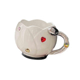 Maxbell Ceramic Tulip Cup Novelty Thickened Coffee Cups for Birthday Gift Juice Home white