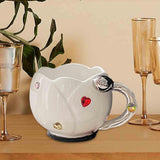 Maxbell Ceramic Tulip Cup Novelty Thickened Coffee Cups for Birthday Gift Juice Home white