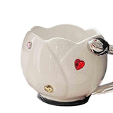 Maxbell Ceramic Tulip Cup Novelty Thickened Coffee Cups for Birthday Gift Juice Home white