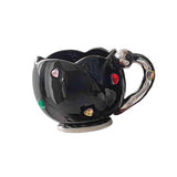 Maxbell Ceramic Tulip Cup Novelty Thickened Coffee Cups for Birthday Gift Juice Home black