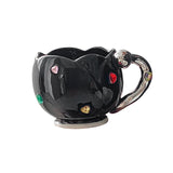 Maxbell Ceramic Tulip Cup Novelty Thickened Coffee Cups for Birthday Gift Juice Home black