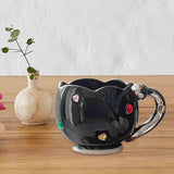 Maxbell Ceramic Tulip Cup Novelty Thickened Coffee Cups for Birthday Gift Juice Home black