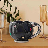 Maxbell Ceramic Tulip Cup Novelty Thickened Coffee Cups for Birthday Gift Juice Home black