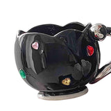 Maxbell Ceramic Tulip Cup Novelty Thickened Coffee Cups for Birthday Gift Juice Home black